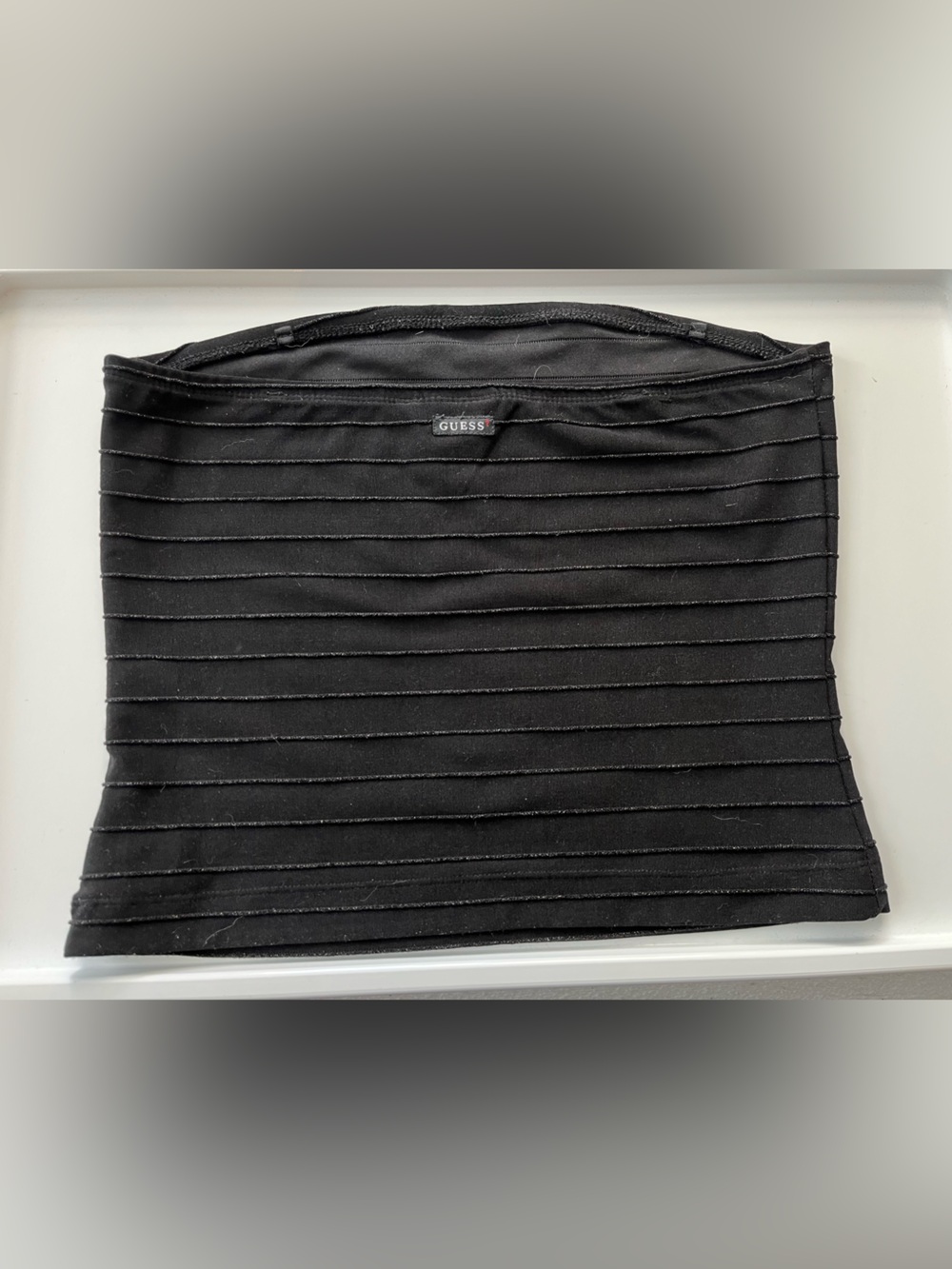 GUESS Strapless Tube Top - Ribbed - Black -  Size M